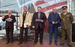 Zástupci města Plzně primátor Martin Zrzavecký, Václav Pach, Mgr. Václav Váchal a Ing. Aleš Průša.